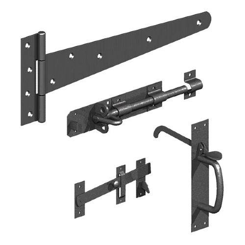 GATEMATE®-Field-Gate-Side-Gate-Kit-with-Suffolk-Latch-18″-Hinges-Epoxy-Black