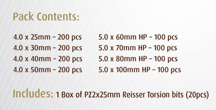 Reisser Cutter Premier Pack Screws - Image 2