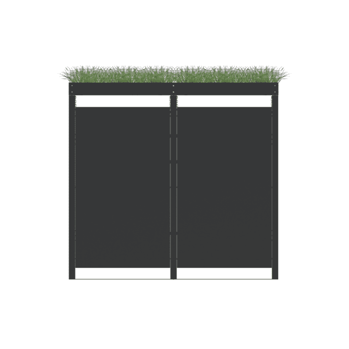 Double Bin Storage with Planter – Charcoal - Image 2