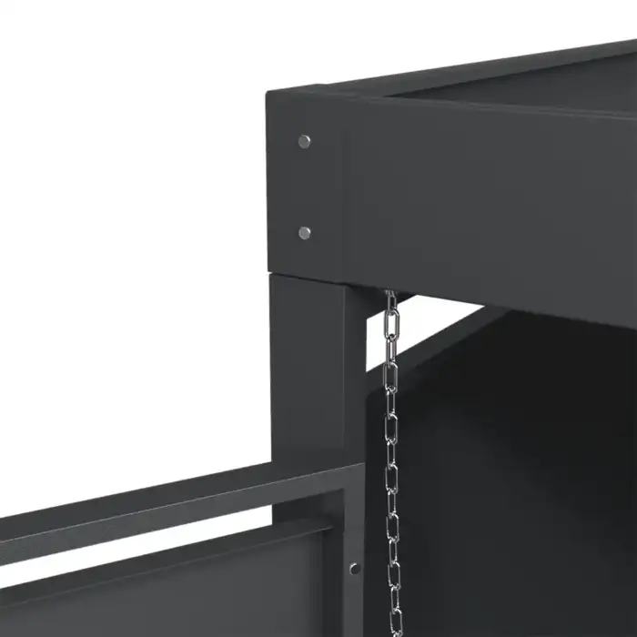Double Bin Storage with Planter – Woodgrain & Charcoal - Image 3