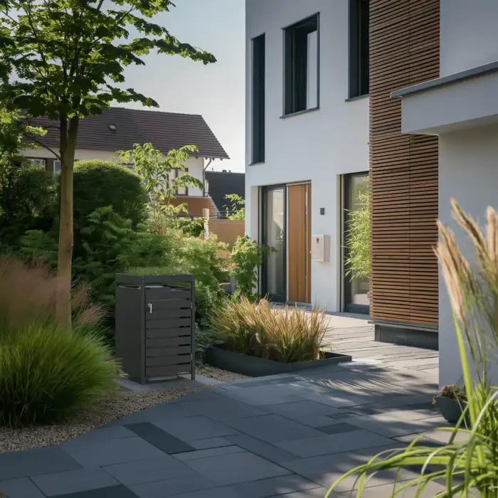 Single Bin Storage with Planter – Charcoal - Image 2