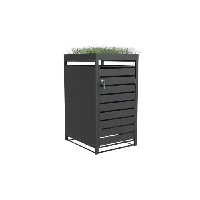 Single Bin Storage with Planter – Charcoal