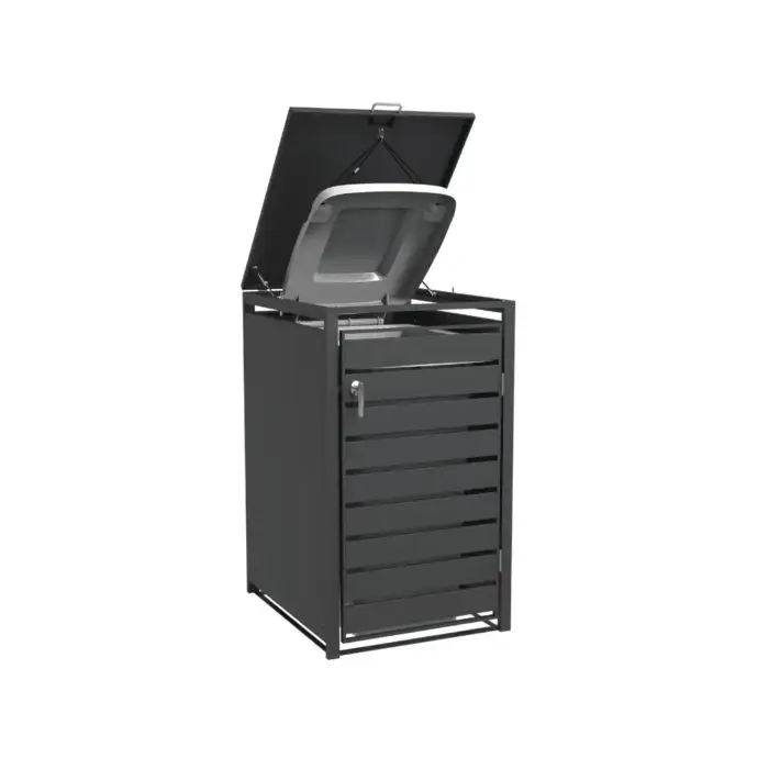 Single Bin Storage with Lid – Charcoal - Image 4