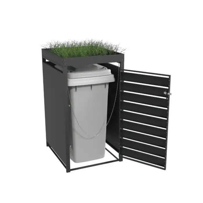 Single Bin Storage with Planter – Charcoal - Image 6