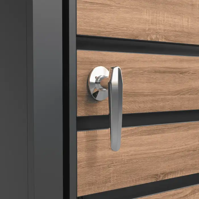 Quadruple Bin Storage with Lid – Woodgrain & Charcoal - Image 3